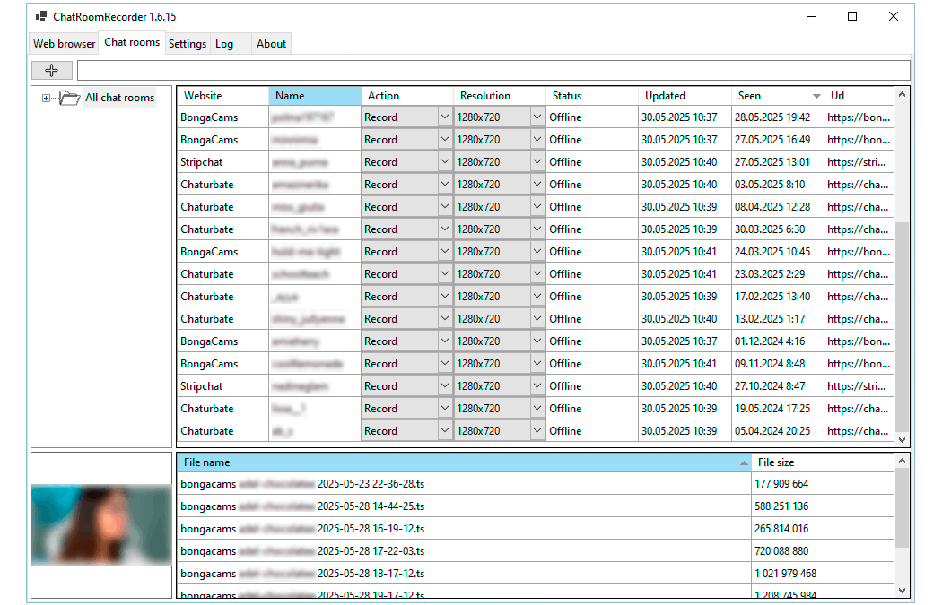 Record Chaturbate BongaCams Stripchat Flirt4Free CamSoda Cam4 Shows FOR 